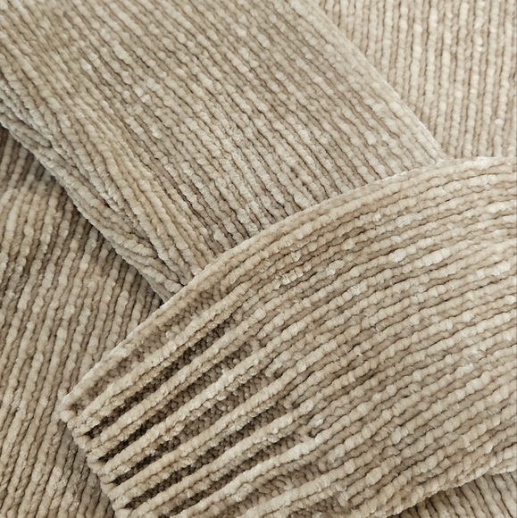 Nordstrom's Sanctuary Chenille Mock Neck Crop Sweater Tan Gold Cream Medium - Picture 6 of 10